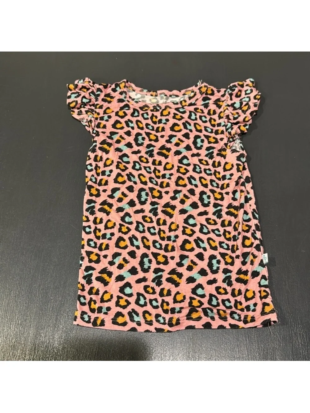 Posh Peanut Roxy Varsity Ruffled Short Outfit  2T Leopard Print